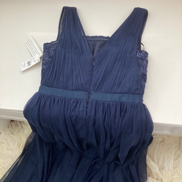 AIDAN MATTOX Womens Navy Sleeveless Below The Knee A-Line Evening Dress - Picture 14 of 14